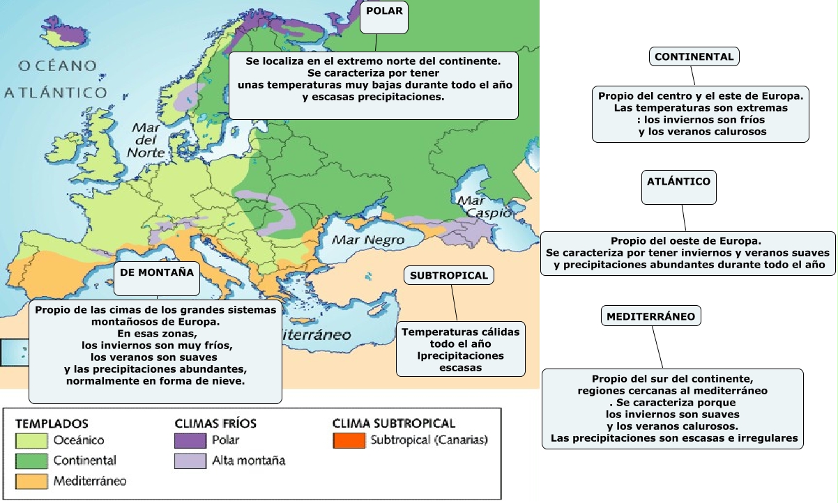Resultado de imagen de CARACTERÃSTICAS CLIMAS  DE EUROPA